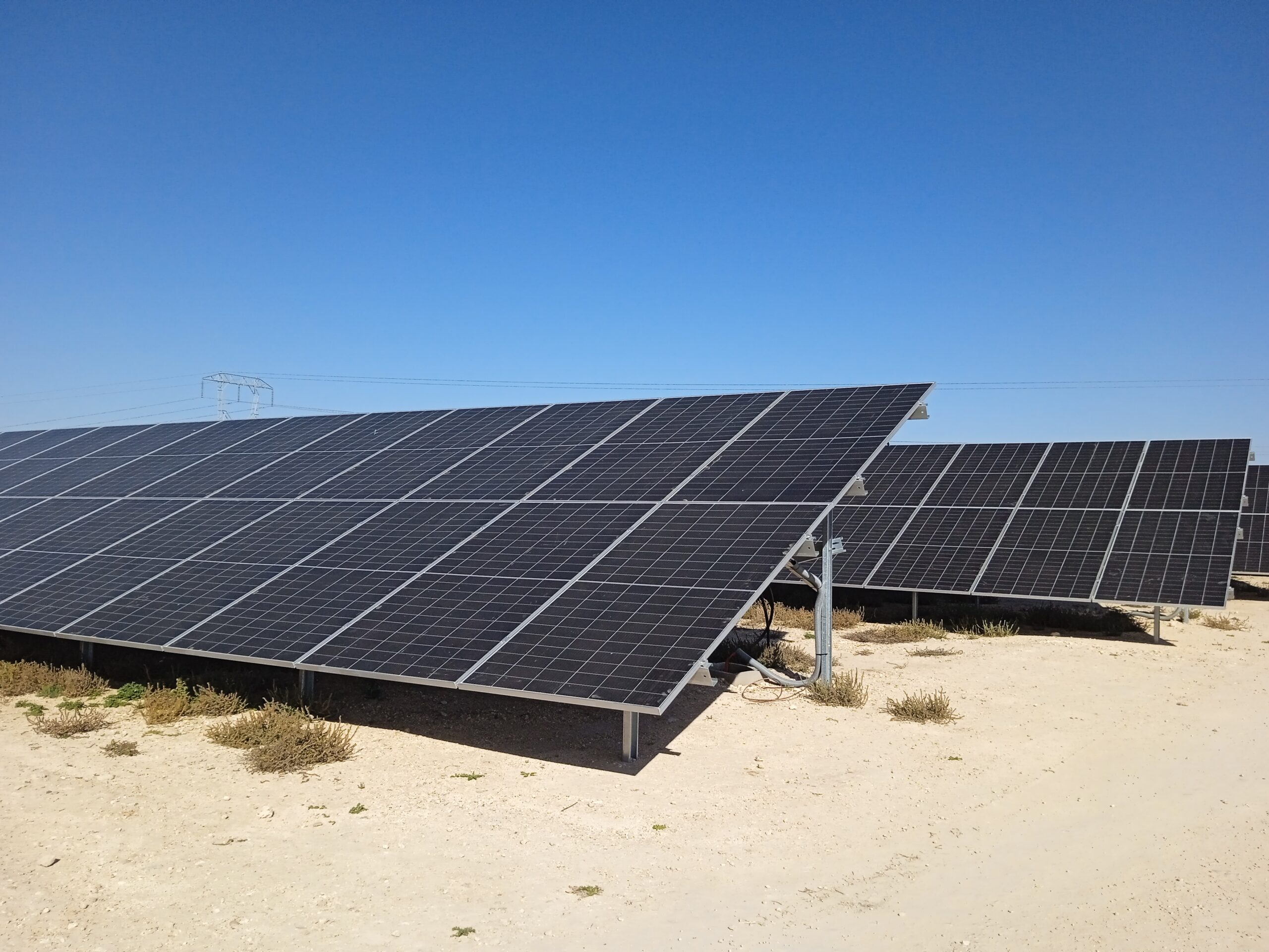 Estructura fotovoltaica montada sobre terreno rural